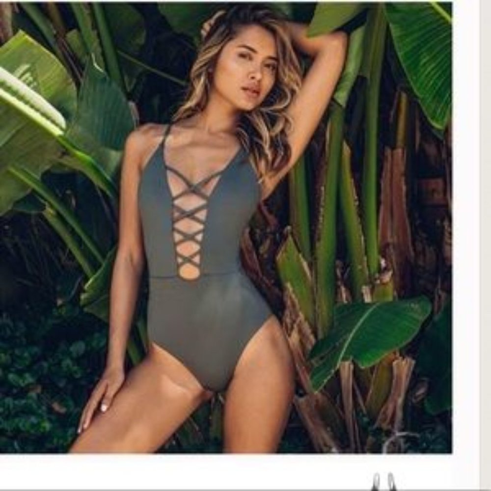 NWT Cupshe Haven Lace Up One Piece Swimsuit